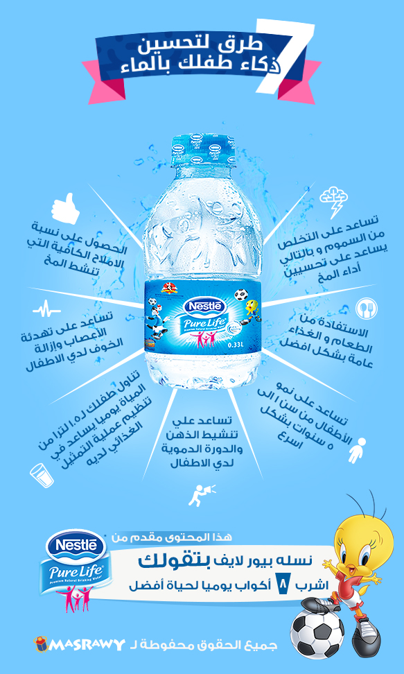 7 طرق لتحسين ذكاء طفلكِ بالماء- انفوجراف